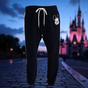 Disney Mickey Mouse Jogger Pants Black Red White Stripe Womens Plus 1X Lounge